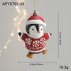 Adornos Colgantes de Dibujos Animados Transfronterizos Rojo y Blanco con Purpurina Plástico Decoraciones Colgantes Árbol de Navidad con Purpurina Decoraciones de Ventana En Stock
