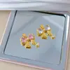 [Oro Real de Cobre] Lazo Chica Pura Comercio Exterior Transfronterizo DIY Joyería Hecha a Mano Cobre Circonio Microincrustado Colgante