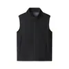 Colete de fleece espesso com veludo para homens e mulheres, colete sem mangas de outono e inverno, jaqueta de fleece de cor sólida, colete esportivo com gola alta