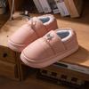 Pantuflas de Algodón con Talón Cubierto para Mujer Impermeables Otoño e Invierno Suela Gruesa Hogar Hombres Pareja Eva Interior y Exterior Felpa Cálida Zapatos de Algodón