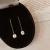 Estilo Francês Leve Luxo Borla Completa de Diamante Bola Bola Linha de Orelha Feminina Vingate Simples Estilo Frio Pingente de Orelha Estilo Mori Brincos Versáteis