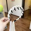 Diadema de Cinta de Lunares Estilo Francés para Mujer, Adorno para el Cabello Dulce Plisado, Pasador Delicado, Diadema Adelgazante