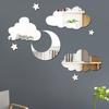 Pegatinas de Pared Luna, Estrellas, Nubes Transfronterizas Calcomanías de Espejo Acrílico 3D Autoadhesivas para Sala de Estar y Dormitorio Decoración Creativa Superficie de Espejo