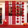 Decoração de pátio de casamento, tecido para pendurar na parede de fundo, decorações de pátio rural, faixas com o caractere chinês "felicidade dupla", conjunto decorativo, coleção completa de suprimentos de casamento
