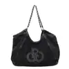 Bolsa de Ombro Grande Capacidade Jeans Novo Vintage Transfronteiriça Feminina Corrente Bolsa de Axila Bolsa de Compras Bolsa Tote Moda Retro