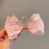 Tocados de Princesa Diadema Infantil Pinza para el Cabello con Pedrería Estilo Nuevo para Niñas Malla tipo Hada Lazo Pinza de Pato Pasador de Pelo