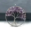 Comercio Exterior Árbol de la Fortuna de Piedra Natural Siete Colores Árbol de Grava de Cristal Árbol de la Vida Colgante Collar Envuelto en Alambre Accesorios de Joyería DIY