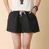 Verano Nuevo Holgado Lino Algodón Lino Pantalones Cortos Mujer Artístico Casual Talla Grande Pantalones Cortos Combinan con Todo Pierna Ancha Pantalones Taobao Explosiones
