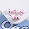 Cuentas de cerámica, cuentas pintadas a mano, cuentas redondas de rayas coloridas, collar DIY hecho a mano, cuentas para pulsera, cuentas sueltas, materiales para accesorios de joyería