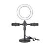 Suporte de Luz de Preenchimento LED para Transmissão ao Vivo com Duas Posições e Dimerização de Três Cores, Anel de Luz para Fotografia, Luz de Beleza para Selfie com Suporte