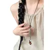 Nuevo Collar Retro Estilo Chino de Plumas y Hojas, Estilo Étnico, Cadena Versátil de Nicho para Suéter, Collar de Lujo Ligero de Gama Alta al por Mayor