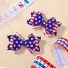 Amazon Conjunto de Presilhas de Cabelo com Laço para Crianças Dia da Independência Americana Conjunto de Acessórios de Cabelo Estrela e Listras Acessórios de Cabelo Fofos para Bebê