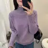 Top Básico de Punto para Mujer 2026, Nuevo, con Medio Cuello Alto y Tachuelas de Diamante, para Otoño/Invierno, Se Puede Usar por Dentro o por Fuera, Top Elegante