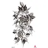 Adesivos de tatuagem de flor esboço preto e branco adesivos de tatuagem de flor adesivos de tatuagem à prova d'água impressão colorida adesivos de tatuagem pequenos para braço inteiro