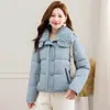 Nuevo Abrigo de Algodón de Invierno 2026 con Cuello de Lana de Cordero, Chaqueta de Algodón Patchwork, de Moda, Versátil, Elegante, Sencillo Abrigo para Mujer