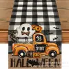 Toalha de mesa de Halloween transfronteiriça nova com esqueleto, abóbora e morcego, decoração de casa, toalha de mesa, toalha de mesa de centro