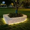 Hormigón de Ultra Alto Rendimiento Cuadrado Translúcido Hueco para Árboles Reverdecimiento Comunitario Tira de Luz Embebida Iluminando el Entorno del Árbol Asientos de Paisaje Personalizado