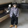 Jaqueta de Esqui Três em Um Removível para Meninos Novo Estilo 2026 Roupas de Primavera Tie-Dye Infantil Roupa de Primavera para Bebê Menino Cardigã