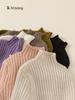 Roupas Infantis Youbao Outono e Inverno Suéteres Infantis para Meninos e Meninas Tricô de Cor Sólida Gola Alta Tops de Camada Base Estilosos Camisetas para Crianças Pequenas
