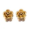 Camelia de Doble Ritmo Acero Inoxidable 304 Cuentas Flor de Camelia Color Retenedor 18K Pulsera DIY Collar Joyería Materiales de Cuentas Sueltas