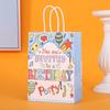 Bolsa de regalo transfronteriza para fiestas de cumpleaños, bolsas de regalo con dibujos animados para niños, bolsas de papel kraft para deseos de cumpleaños.