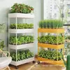 Cesta de plantación de verduras para el hogar multicapa cocina balcón plantación de verduras carrito pequeño estante de almacenamiento estante de almacenamiento para huecos maceta pintura de colores