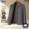 Abrigo de Lana Doble Faz para Hombre para Otoño e Invierno, Engrosado con Forro de Plumas Desmontable, Chaqueta Corta Casual de Negocios