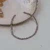 Pulsera de 18 cm producto semiacabado, cuentas perforadas moradas de 2-3 mm, perlas cultivadas de agua dulce genuinas, materiales para manualidades DIY al por mayor