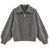 Cardigan de Tricô Outono e Inverno Transfronteiriço Feminino AliExpress Cor Sólida Solto Manga Longa Tricô Moda Jaqueta de Tricô Simples