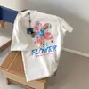 Camiseta feminina premium estilo japonês de manga curta, solta e versátil, camiseta estampada para uso casual, adequada para estudantes, blusa feminina de meia-manga, Lightning Warehouse