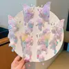 Acessórios Exquisitos para Meninas da Dinastia Han, Grampos de Cabelo Bordados com Flores e Borboletas de Estilo Antigo, Clips Doces de Flores e Borboletas Prensados para Trás