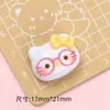 Gato Lindo de Dibujos Animados con Gafas Accesorios de Resina DIY Pegamento de Crema Funda de Teléfono Llavero Charms para Crocs Accesorios
