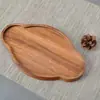 Bandeja de té de madera maciza estilo japonés, Plato de madera para bocadillos y pasteles, Plato de madera decorativo de madera de acacia, Bandeja rectangular para bocadillos, Bandeja de frutas
