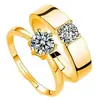 Anillos de Pareja para Toda la Vida Venta al por Mayor Anillos de Boda Anillos de Diamantes Imitación Oro un Par de Regalos de San Valentín para Tu Novia