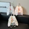 Mochila Linda de Conejo para Niñas, Estudiantes de Secundaria y Preparatoria, Mochila Rayada Ligera Versátil Bidimensional Venta al por Mayor Transfronteriza