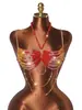 YYF Europeu e Americano transfronteiriço INS novo colete de contas multicamadas, férias na praia, acessório de roupa feminina sexy, corrente de sutiã