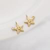 Colgante de Estrella Luna Sonriente de Jengibre con Circonita de Cobre Oro de 14K Hecho a Mano DIY Accesorios para Pulsera Collar