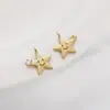 Colgante Cara Sonriente Estrella Luna de Circonita de Cobre Relleno de Oro de 14K Hecho a Mano DIY Pulsera Collar Pendientes Accesorios de Colgante