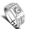 Anillo de pareja, anillo de diamantes para mujer, anillo de boda abierto con circonitas simuladas, transmisión en vivo rápida y dominante, anillo de hombre al por mayor europeo y americano.