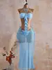 Amazon Roupas Sexy Europeias e Americanas para Mulheres, Saia Longa Elegante e Estilosa com Efeito Drapeado, Malha Transparente Plissada de Alta Elasticidade que Molda o Corpo