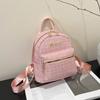 Mochila de Gran Capacidad de Aspecto Sofisticado Bolso de Mujer Primavera 2025 Nuevo Estilo Coreano Versátil Cuadros de Lana Popular Mochila Pequeña
