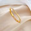 [acero de titanio de cuerpo completo] Viento INS europeo y estadounidense pulsera de acero de titanio con taladro completo minimalista moda retro transfronteriza joyería de acero inoxidable