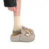 Zapatos Birkenstock de suela gruesa para aumentar la altura para mujer, lindos mules de punta cerrada para usar al aire libre, nuevos zapatos Birkenstock slip-on de primavera 2026