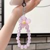Pulseira de Flor Contas Frescas diy Corda de Pulso Bolsa Universal para Fone de Ouvido Capa para Celular Cor Doce Acessórios Corrente de Mão