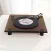 Fonógrafo Retro Minimalista Moderno de Ceniza y Cristal Modelo Decorativo de Disco de Vinilo para Escritorio Adorno de Interior de Habitación