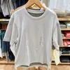 2026 Verão Nova Camiseta/Top Casual Simples de Gola Redonda Masculino e Feminino Solto com Blocos de Cor 485454