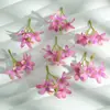 Orquídea artificial pequena de 3 hastes DIY Acessórios para grampo de cabelo e tiara femininos Flores de chifon Acessórios de flor artificial para sapatos e chapéus