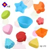 Moldes de Silicona para Pasteles DIY de Múltiples Formas Utensilios para Hornear Tazas para Cupcakes Pudín Postre Taza Redonda para Muffins Postre