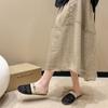 Nuevas Sandalias de Verano 2025 Baotou de Media Pantufla, de Moda y Versátiles, para Uso Exterior Casual, Estilo Hada con Temperamento Perezoso para Mujer
