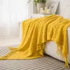 Manta para Sofá, Lujo Ligero Estilo Ins Color Sólido Manta de Aire Acondicionado, Manta de Aire Acondicionado Suave y Amigable con la Piel, Decoración Suave para Sala de Estar y Dormitorio Manta para Siesta
